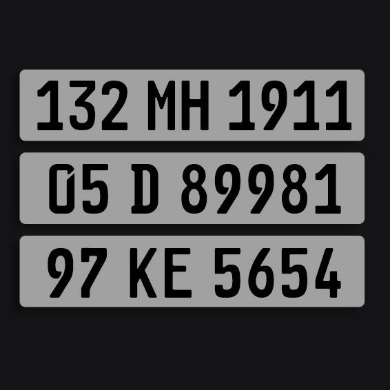 2D Number Plate - German Font - Plain Tinted