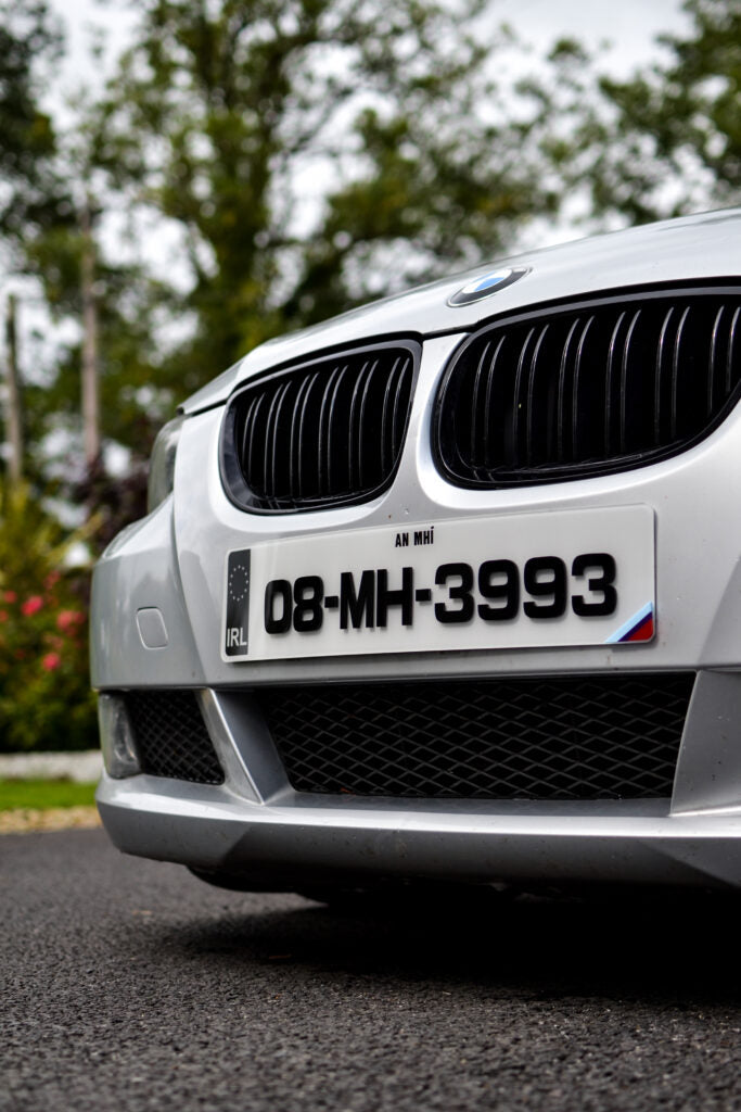 3D/4D Black Edition* Irish Number Plate - Metro Font + BMW M Sport Flag - Main 2