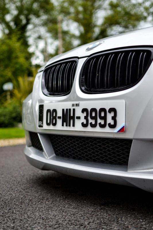 3D/4D Black Edition* Irish Number Plate - IRL Font + BMW M Sport Flag - Main