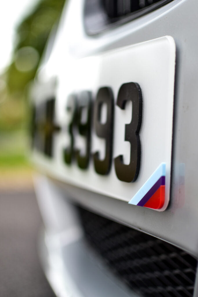 3D/4D Black Edition* Irish Number Plate - IRL Font + BMW M Sport Flag - Close