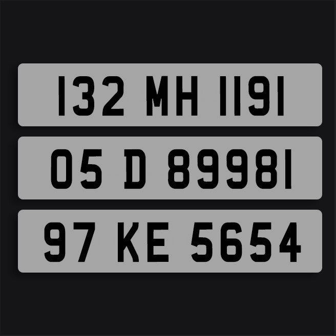 2D Number Plate - Irish Font – Plain Tinted