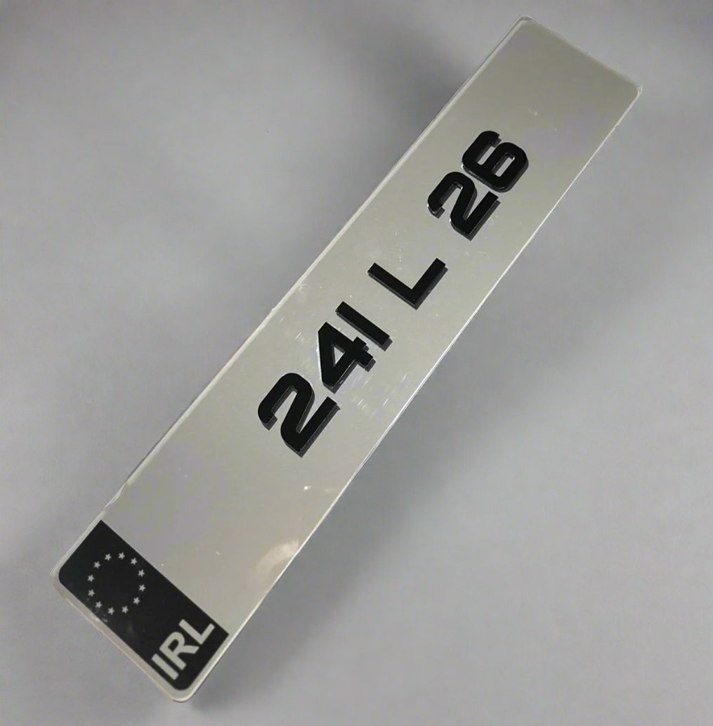 Pair Of Tinted Printed Number Plates - Show Style, Road Legal, Gloss Black (Set Of 2)