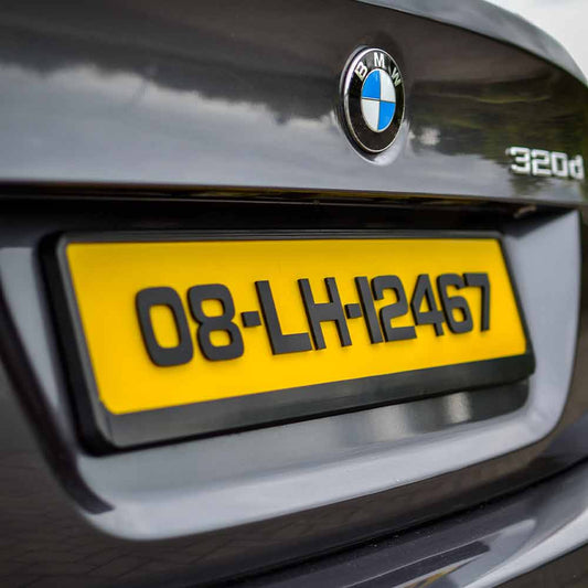 3D/4D Number Plate - Plain Yellow - Metro Font - Main