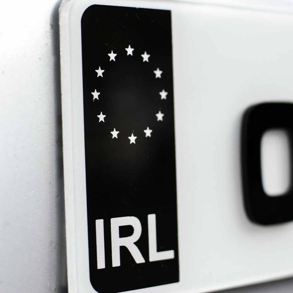 3D/4D Black Edition* Irish Number Plate - Metro Font - EU