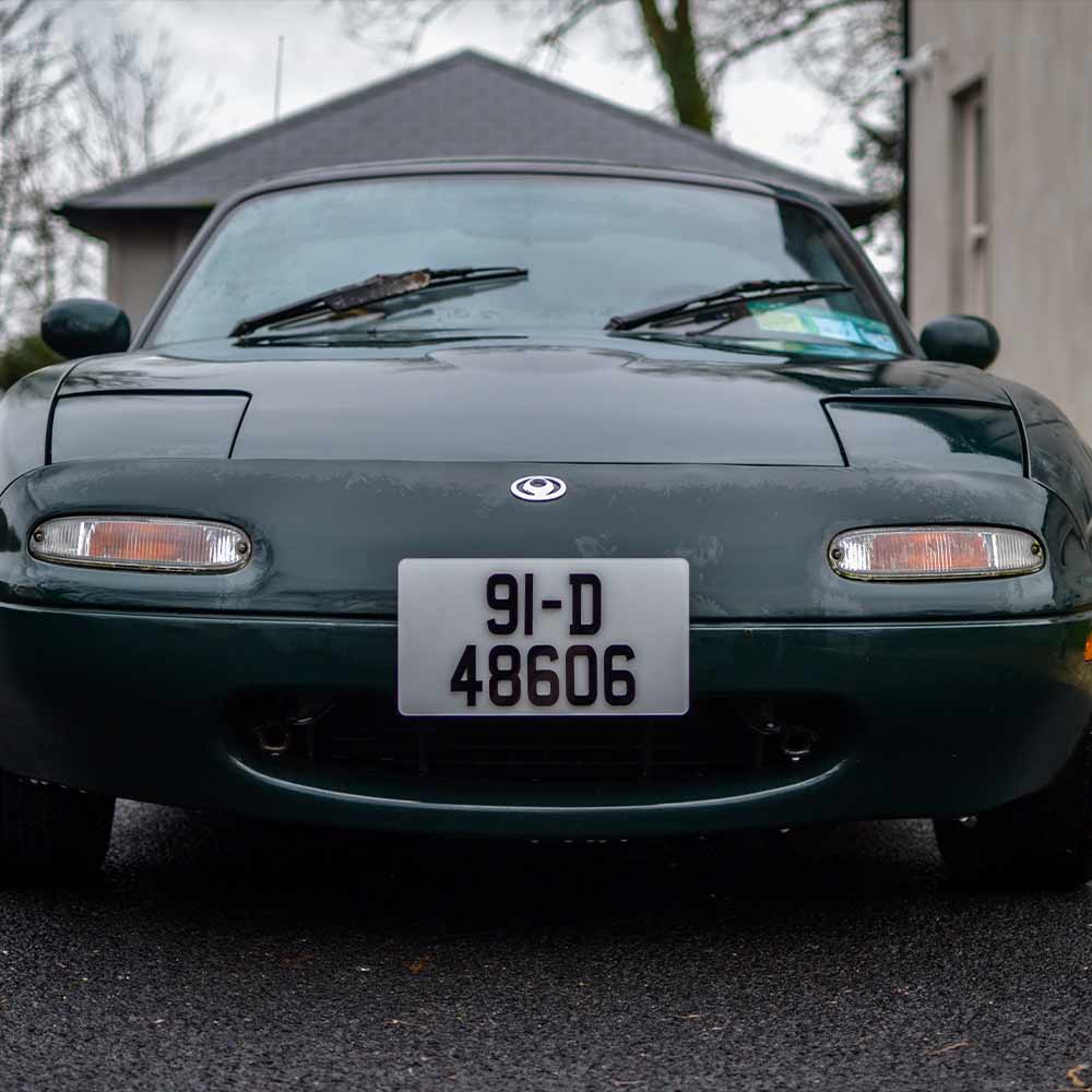 3D/4D Jap Style Irish Number Plate - IRL Font - Front