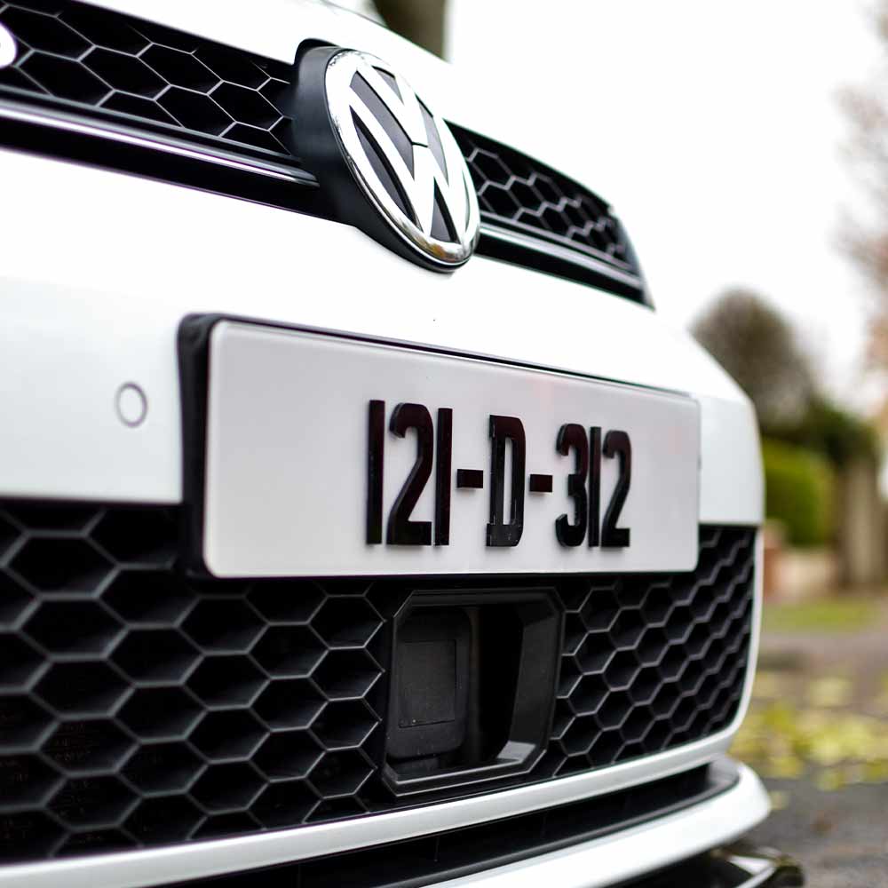 3D/4D Irish Number Plate Plain White IRL font Stand Out Plates