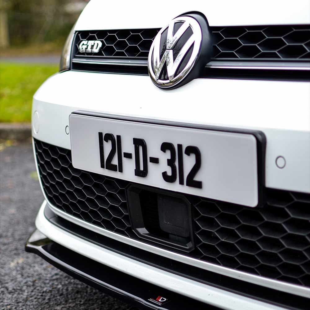 3D/4D Plain white Irish number plate - main