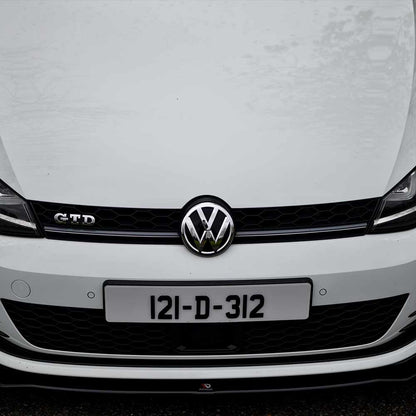 3D/4D Plain white Irish number plate - front