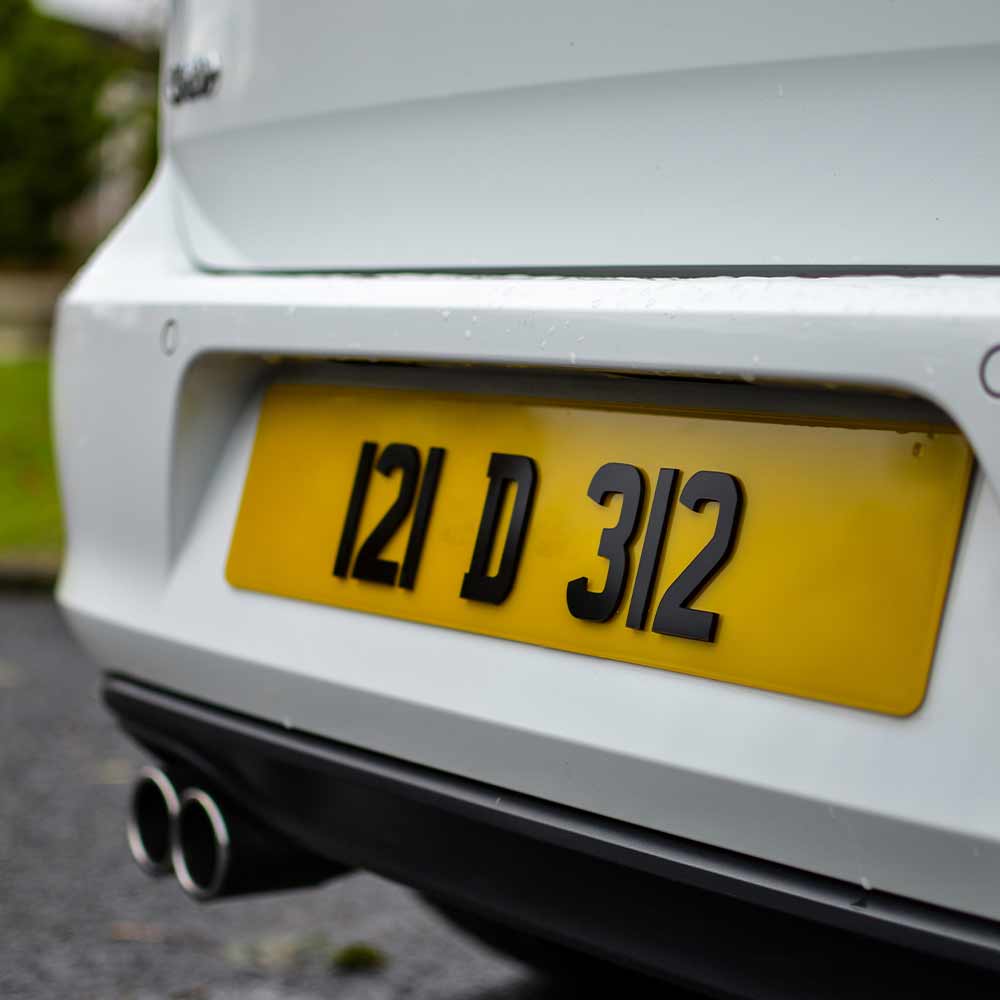 3D/4D Irish Number Plate Plain Yellow IRL Font Stand Out Plates