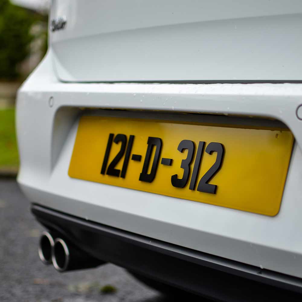 3D/4D Irish Number Plate - Plain Yellow - IRL Font - Main