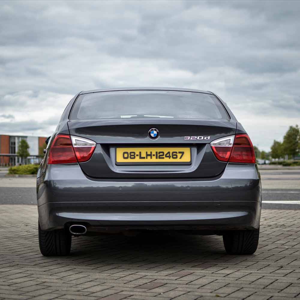 3D/4D Number Plate - Plain Yellow - Metro Font - Rear